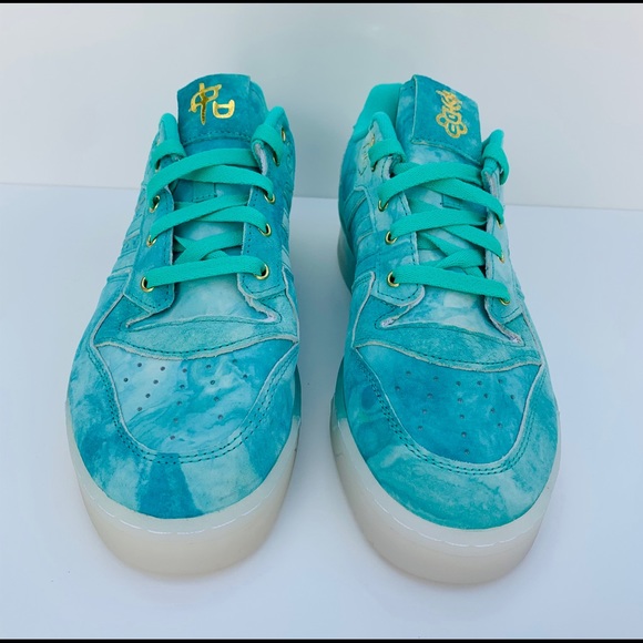 adidas RIVALRY LOW Men’s Hi-Res green/White/Gold - Picture 2 of 12